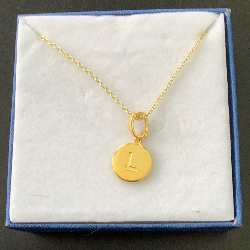 Savvy Cie NIB 18K Gold Vermeil 12mm Initial Pendan